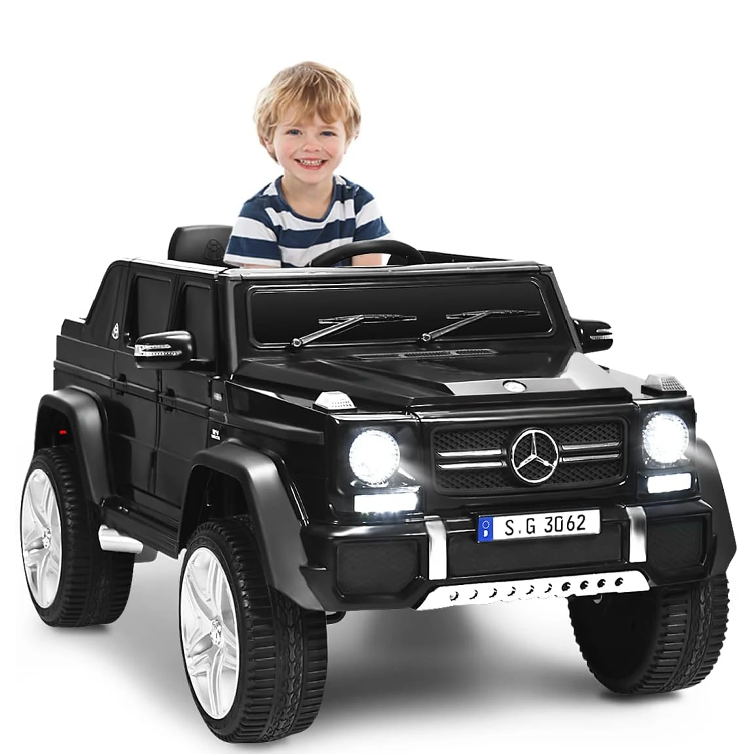 Voiture électrique pour enfants, Mercedes-Benz Maybach, Voiture électrique pour enfants 12 V avec musique, klaxon et lumières LED