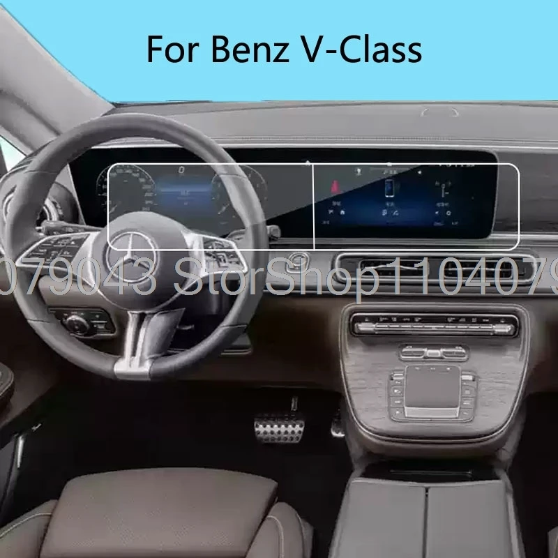 Displayschutzfolie aus gehärtetem Glas für Benz V-Klasse W447 2024 2022, Autoradio, GPS, Navigation, kratzfeste Folie Image