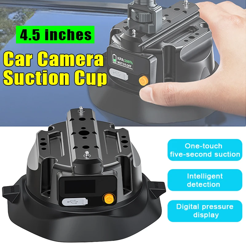 4,5-Zoll-Auto-elektrische Saugnapf-Schießhalterung mit automatischer Erkennung und Druckkompensation für Telefon- und Action-Kamera Image