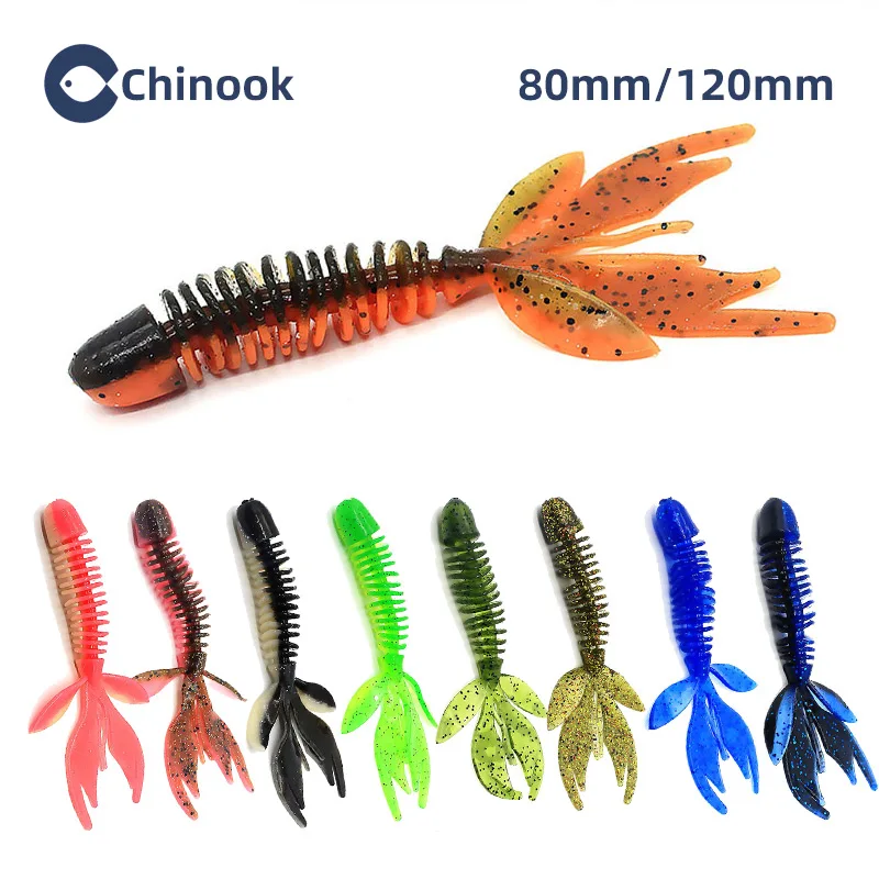 Chinook Split Tail Paddle Tail Swimbait Soft Bait Lure – Silikon Finesse Bait Crawfish Wobblers Worm zum Angeln Image