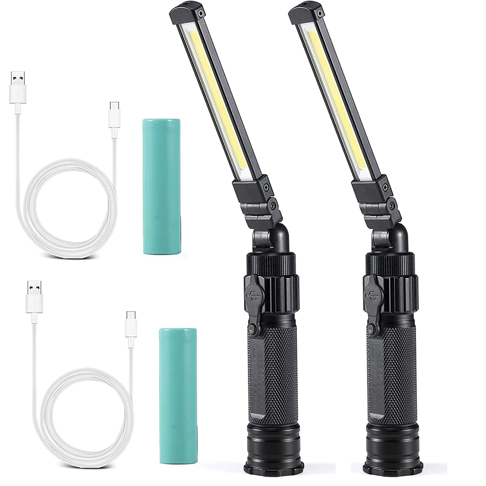 Wiederaufladbare, faltbare Arbeitsleuchte, ultrahelle LED-Taschenlampe mit rotem Licht 360° ° Drehen Sie die magnetische LED-Arbeitslampe für die Autoreparatur