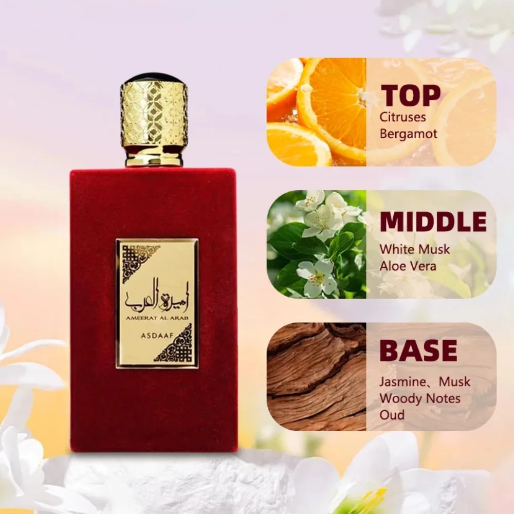 New 100ml Women Perfume Arab Eau de Parfum Spray For Women High Quality Arabian Perfume Long lasting Attract Women Men Fragrance
