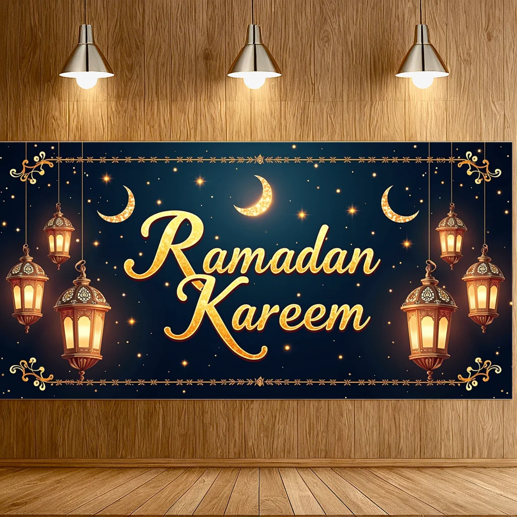 Ramadan Kareem Banner Moschee Laternen Festliche Willkommen Hintergrund Ramadan Mubarak Party Home Dekorationen Event Feier Fotografie Image