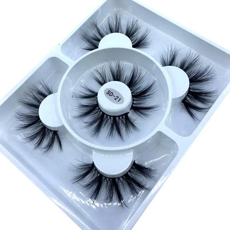2025 Neue 3 Paar natürliche falsche Wimpern gefälschte Wimpern langes Make-up 3D-Nerzwimpern Wimpernverlängerung Nerzwimpern für Schönheit Image