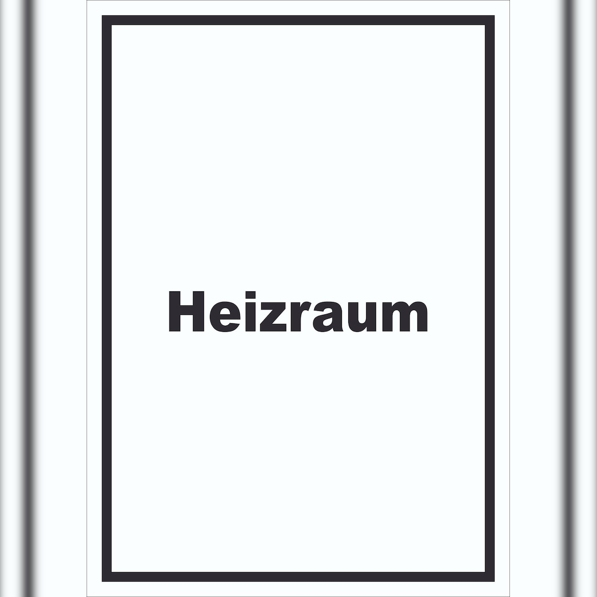HB-Druck Heizraum Schild mit Text Heizung Wärme hochkant A6 Rückseite selbstklebend Image