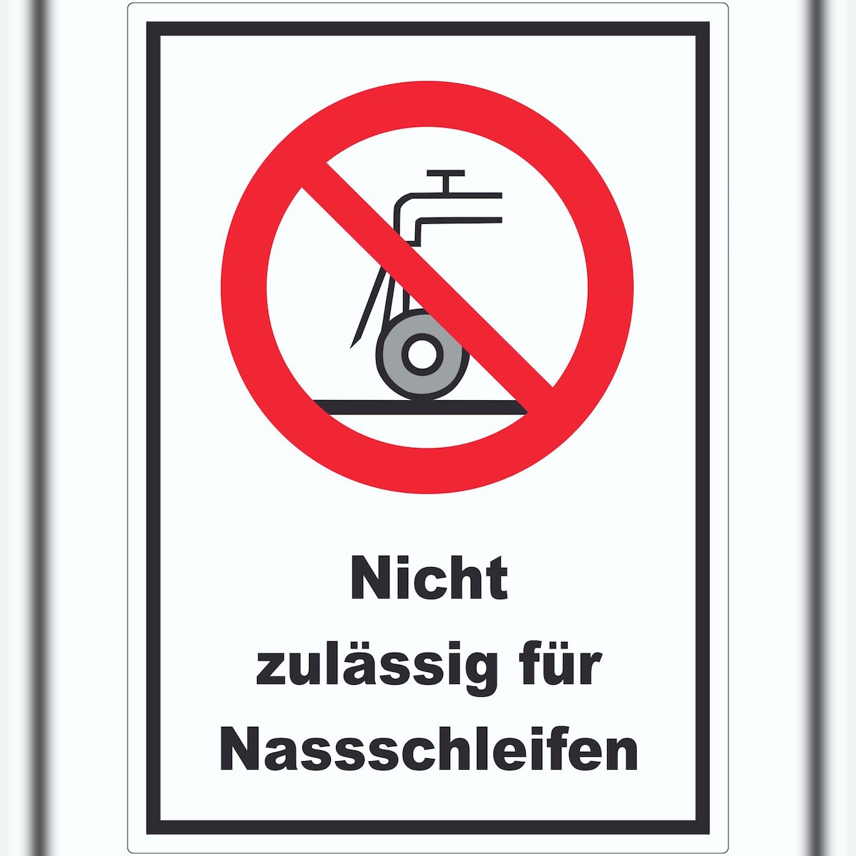 HB-Druck Nicht zulässig für Nassschleifen Aufkleber A8 (52x74mm) Image