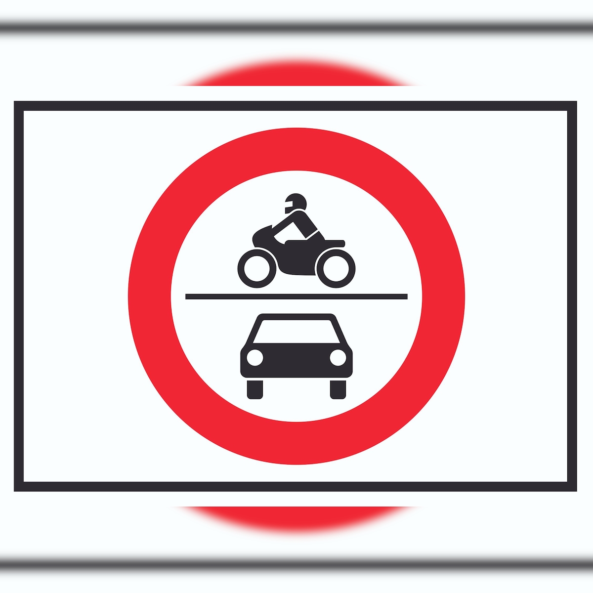 HB-Druck Durchfahrt verboten PKW und Krad Symbol Schild A0 (841x1189mm) Image