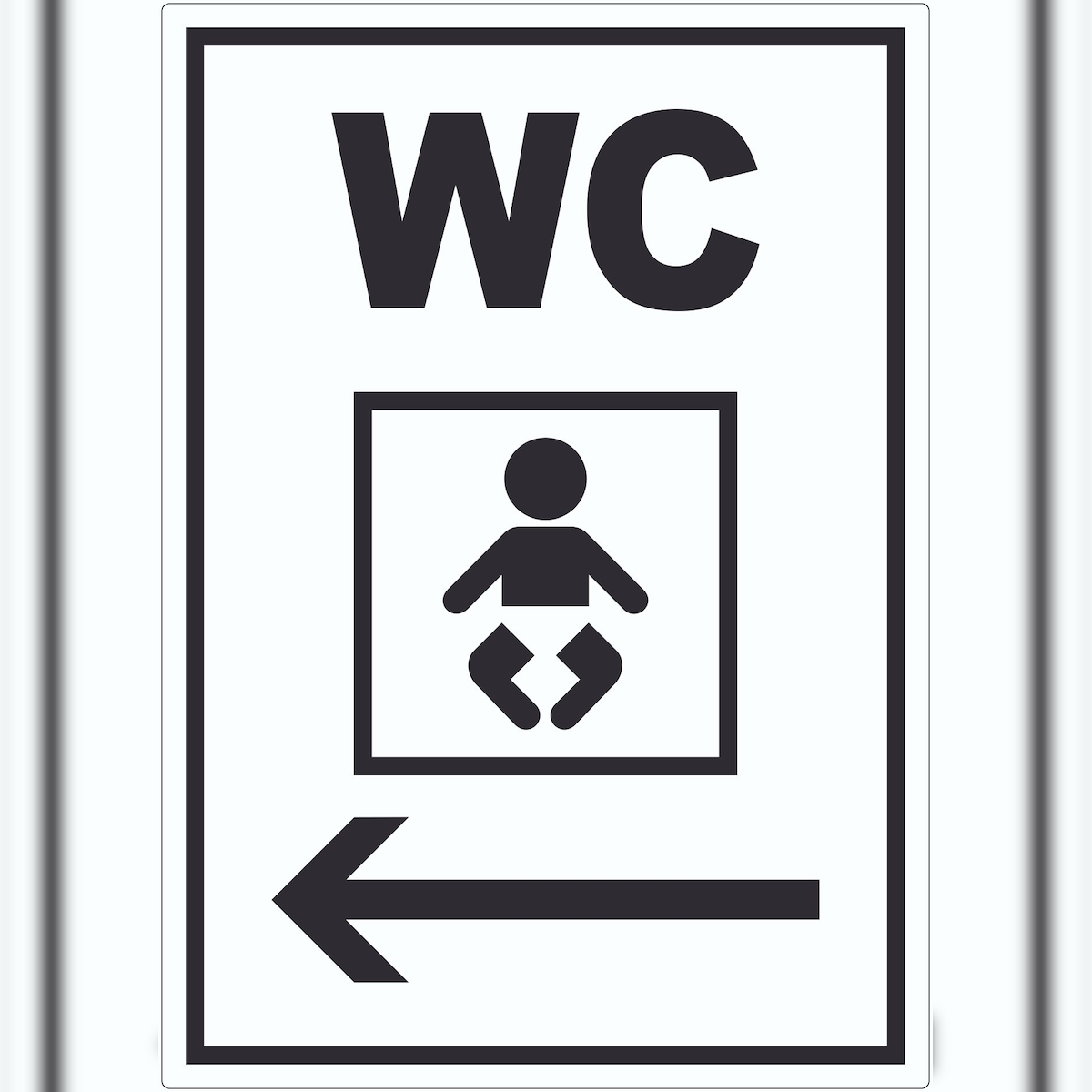 HB-Druck WC Wickelraum mit Pfeil nach links Aufkleber A3 (297x420mm) Image