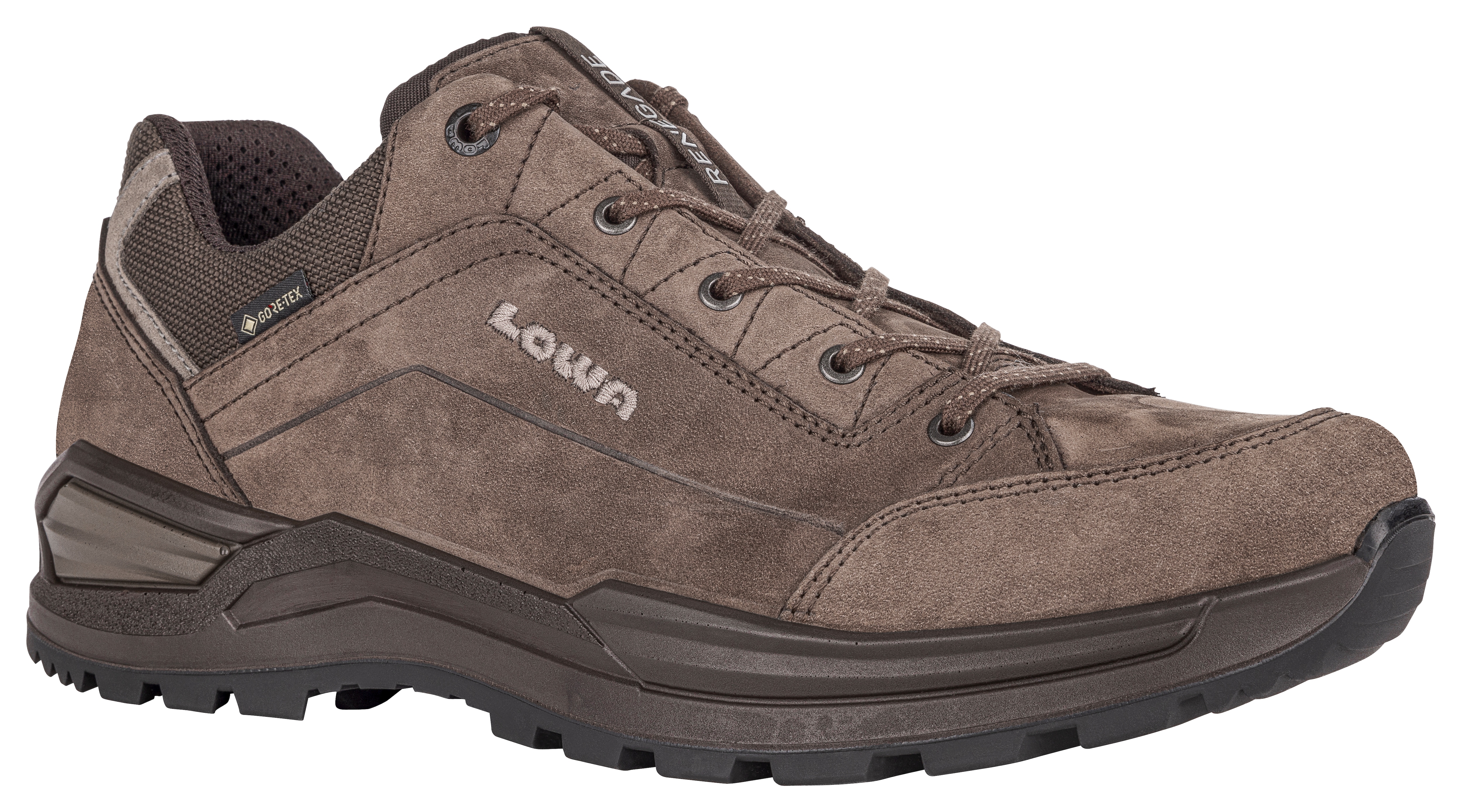 Wanderschuh LOWA "RENEGADE EVO GTX LO", Herren, Gr. 41,5, espresso, schwarz, Leder, Textil, Schuhe Wanderschuh, wasserdicht und mit Vibram-Sohle
