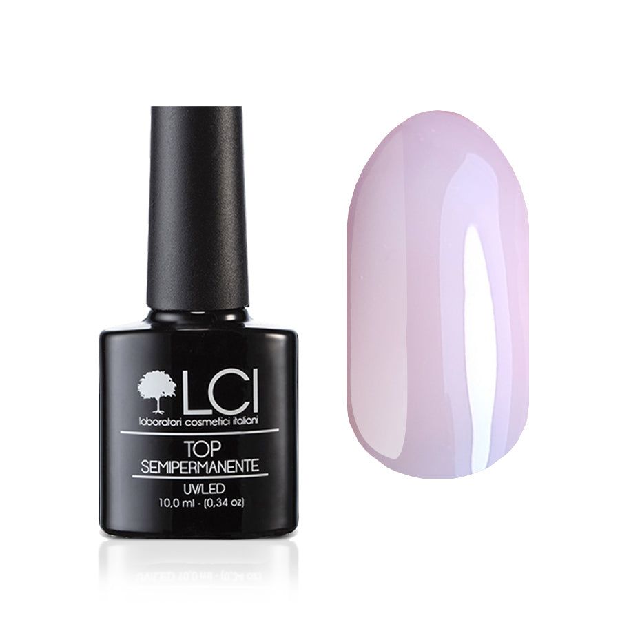 LCI Cosmetics - Top Coat GLOSSY gloss effect PINK 10 ml Lattiginoso