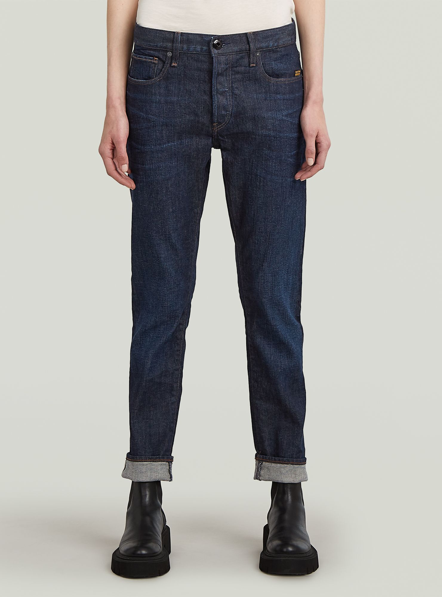 Regular-fit-Jeans G-STAR "3301 Slim Selvedge Jeans", Herren, Gr. 29, Länge 32, 3d raw denim, Obermaterial: 99% Baumwolle, 1% Elasthan, Jeans