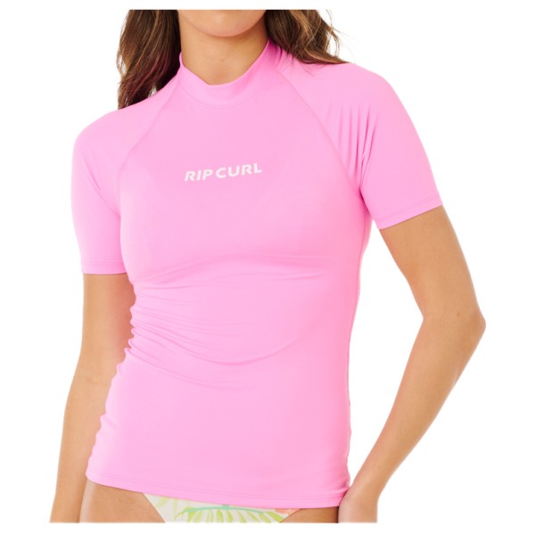 Rip Curl - Women's Molokai S/S Solid UPF Rashguard - Lycra Gr XL rosa