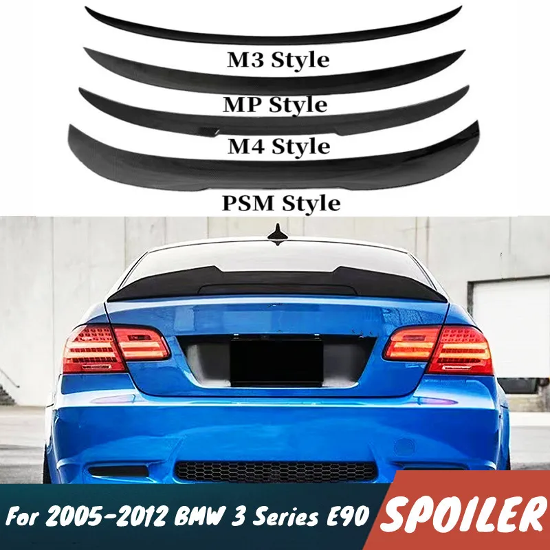 Für 2005-2012 BMW 3er E90 M3 M4 MP PSM Style Carbon glänzend schwarz Auto Heckkofferraumdeckel Spoiler Flügel Tuning Zubehör Teil Image