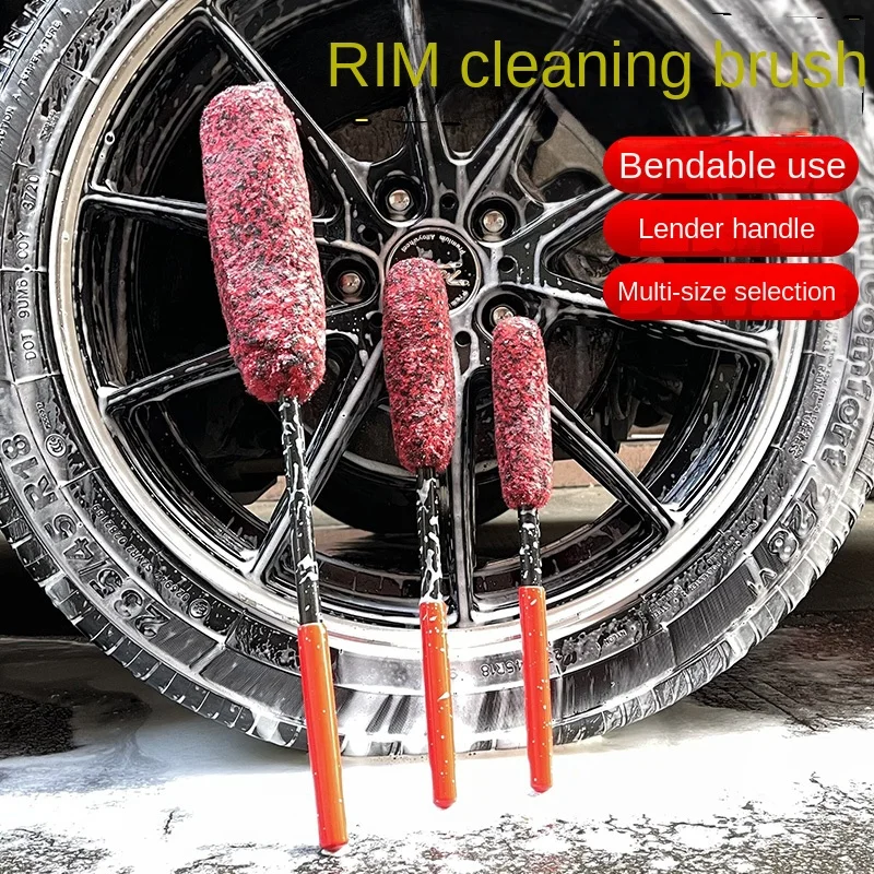 Faltbare Auto Rad Reifen Felge Reinigung Pinsel Tragbare Plüsch Auto Radnabe Pinsel Waschen Werkzeug Auto Detaillierung Pflege Staub Entfernung Pinsel Image
