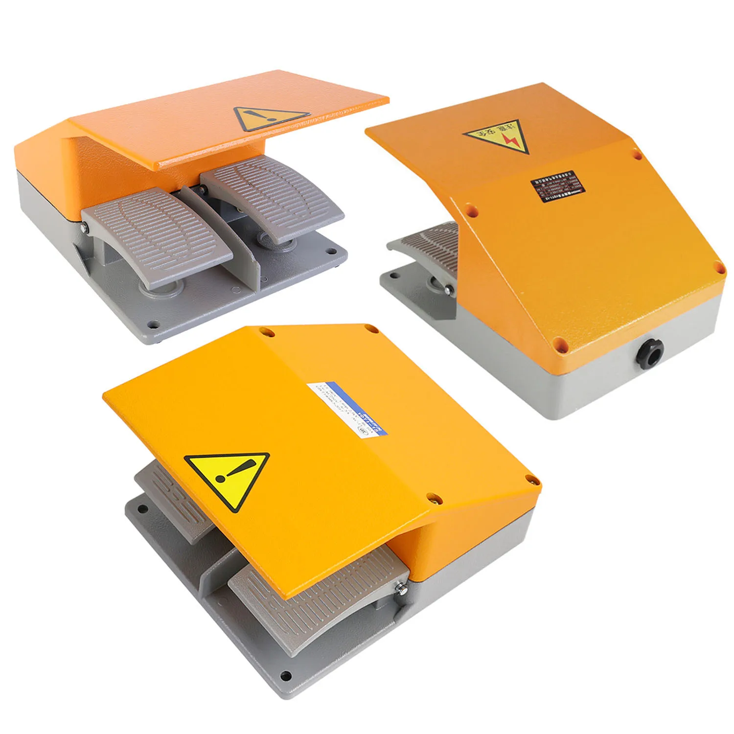 YDT1-15 Fußschalter Pedal Fußschalter 250V 380V 10A Doppelpedal Verwendung für Biegemaschine Punch Gelb Image