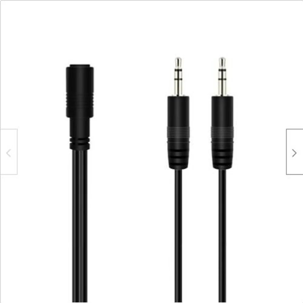 1pc 3,5mm 1/8 "Weibliche Stereo Auf 2 Dual 3,5mm Männlichen Y Splitter Kopfhörer Audio AUX Adapter Kabel für Lautsprecher PC 5FT Image
