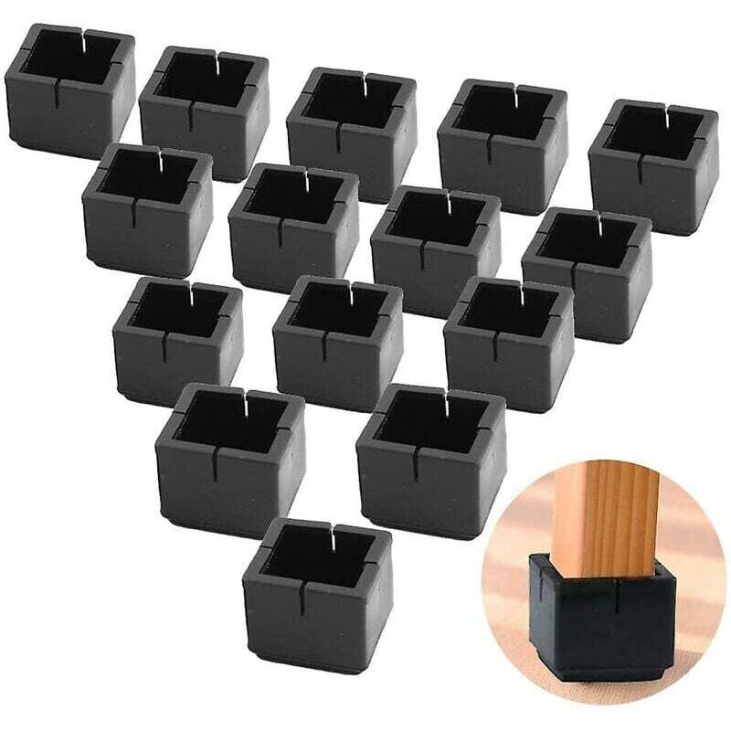 24 Pezzi Protezioni Per Gambe Di Sedie Quadrate In Pvc Protezioni Per Gambe Di Sedie E Tavoli Tappi Quadrati Con Feltro Protezioni Per Gambe Di Sedie Quadrate Nere Per Gambe Di Sedie Gambe Di Tavoli G
