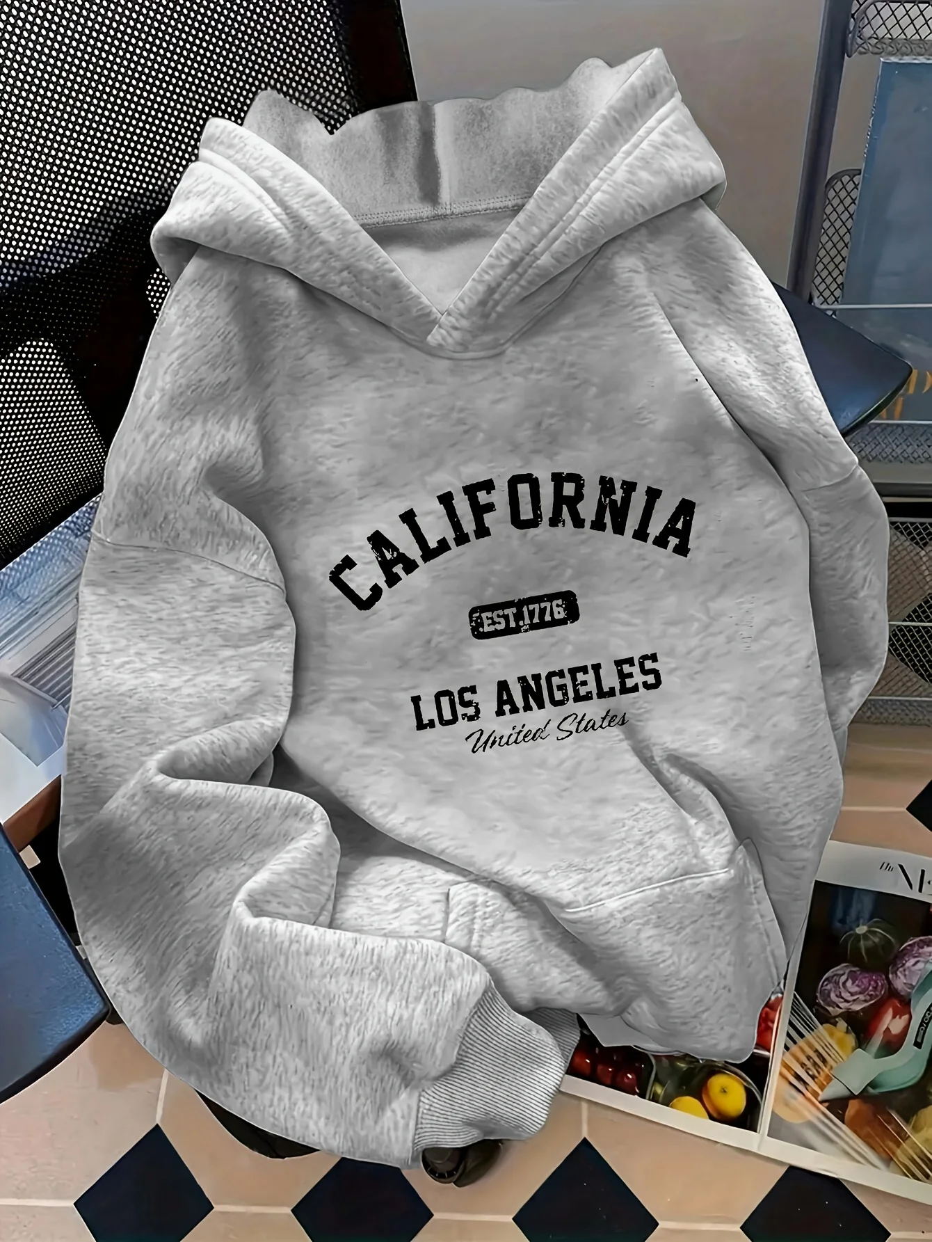 CALIFORNIA Women'S Loose-Fit Fashion Hoodie with Letter Pattern Fashion Harajuku Kawaii T-shirt Women's Y2K Clothing