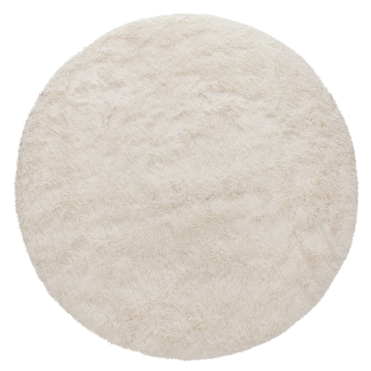 KADIMA DESIGN Hochflor Teppich Shaggy waschbar Unifarben Schlafzimmer schmutzabweisend Elfenbein Rund 80D | 100% Polyester | Florhöhe: 33 mm | pflegeleicht Image