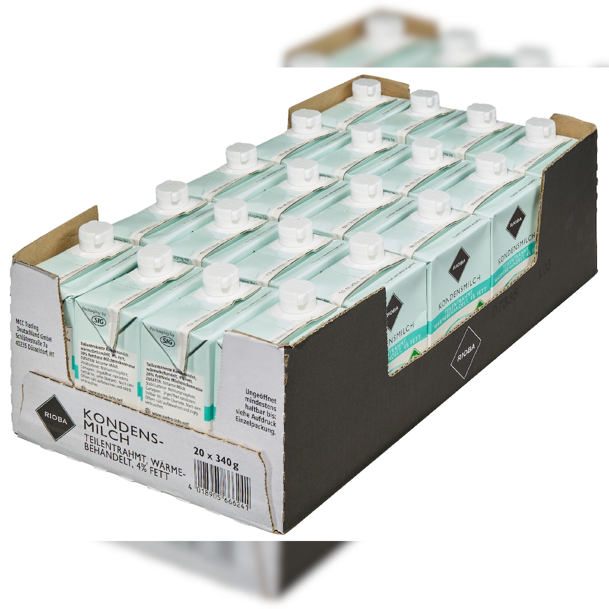 RIOBA Kondensmilch 4 % Fett 20 x 340 g (6,8 kg) Image