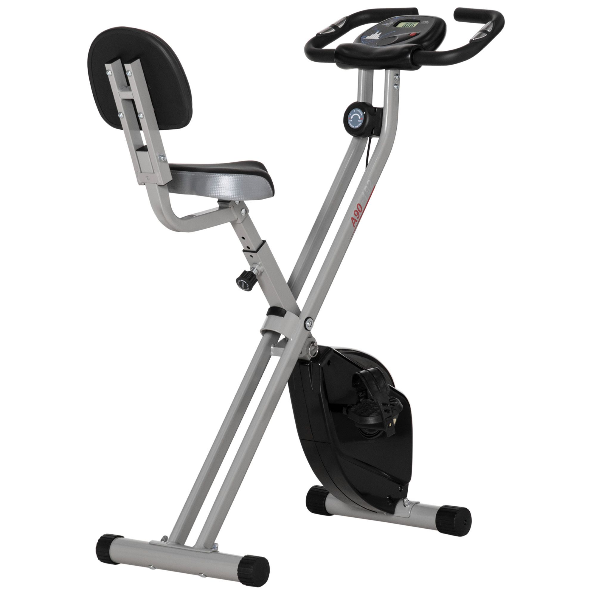 HOMCOM Cyclette Pieghevole da Interno con Resistenza Magnetica a 8 Liv