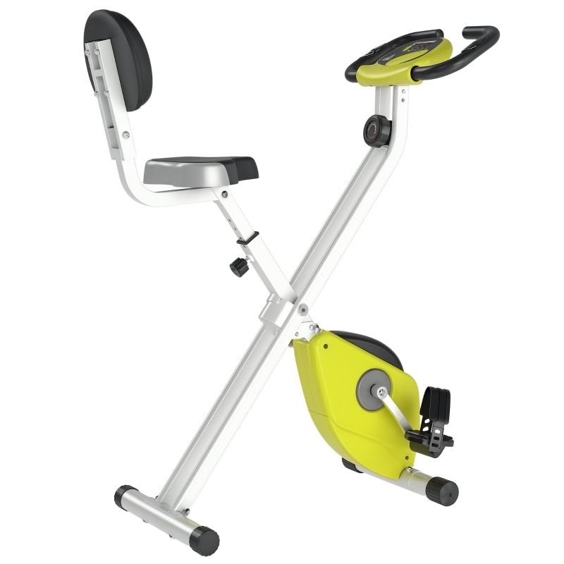 HOMCOM Cyclette Pieghevole da Interno con Resistenza Magnetica a 8 Liv