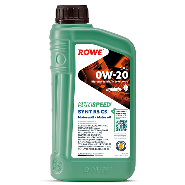 ROWE SUNSPEED SYNT RS C5 0W-20 (1L) 4920379-0010-99 Motoröl für SUZUKI MITSUBISHI TOYOTA FIAT MAZDA SUBARU NISSAN HONDA BMW LEXUS DAIHATSU CHEVROLET Image