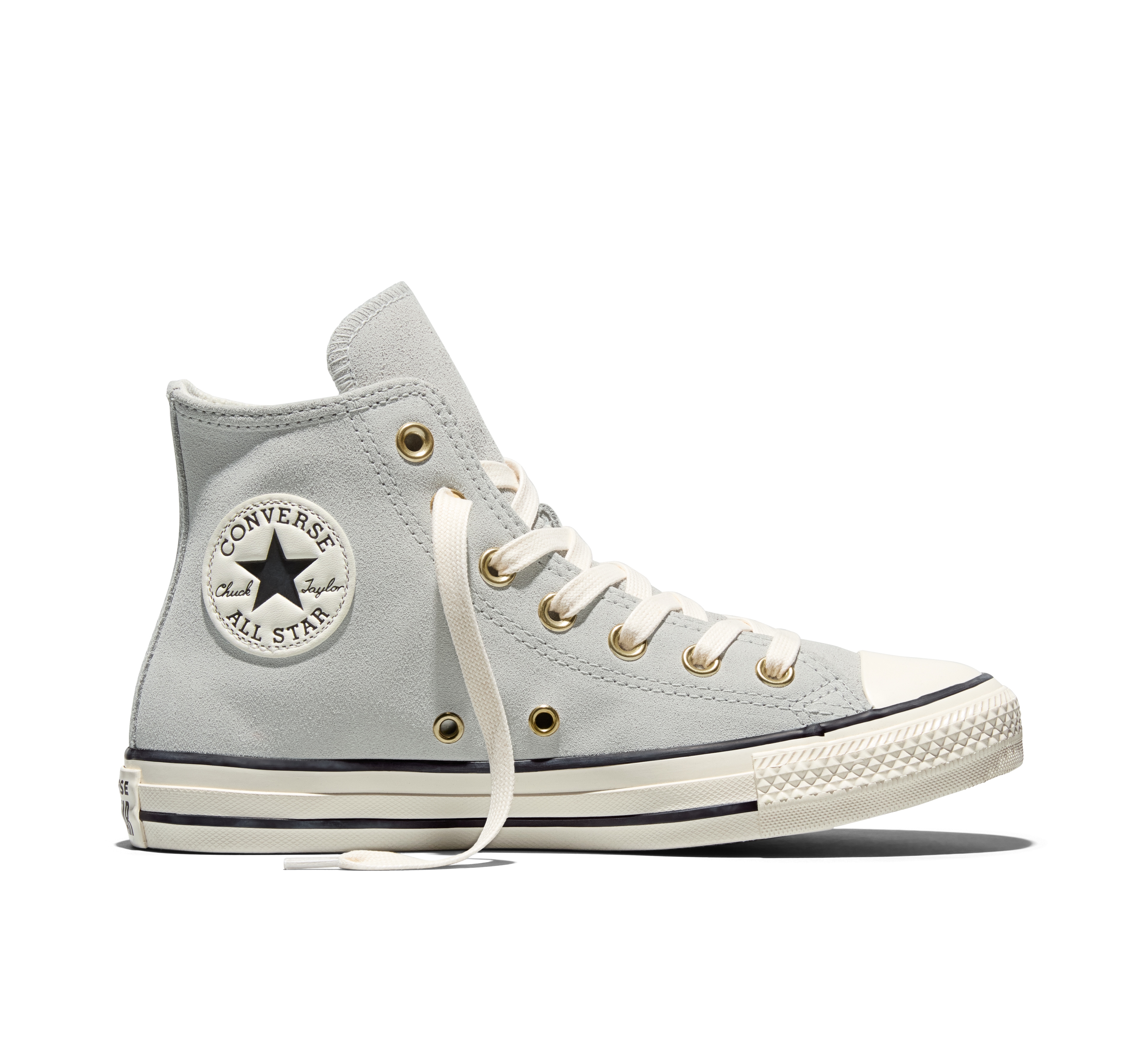 Sneaker CONVERSE "CHUCK TAYLOR ALL STAR SUEDE", Herren, Gr. 37,5, light grau, egret, schwarz, Leder, Schuhe Sneaker