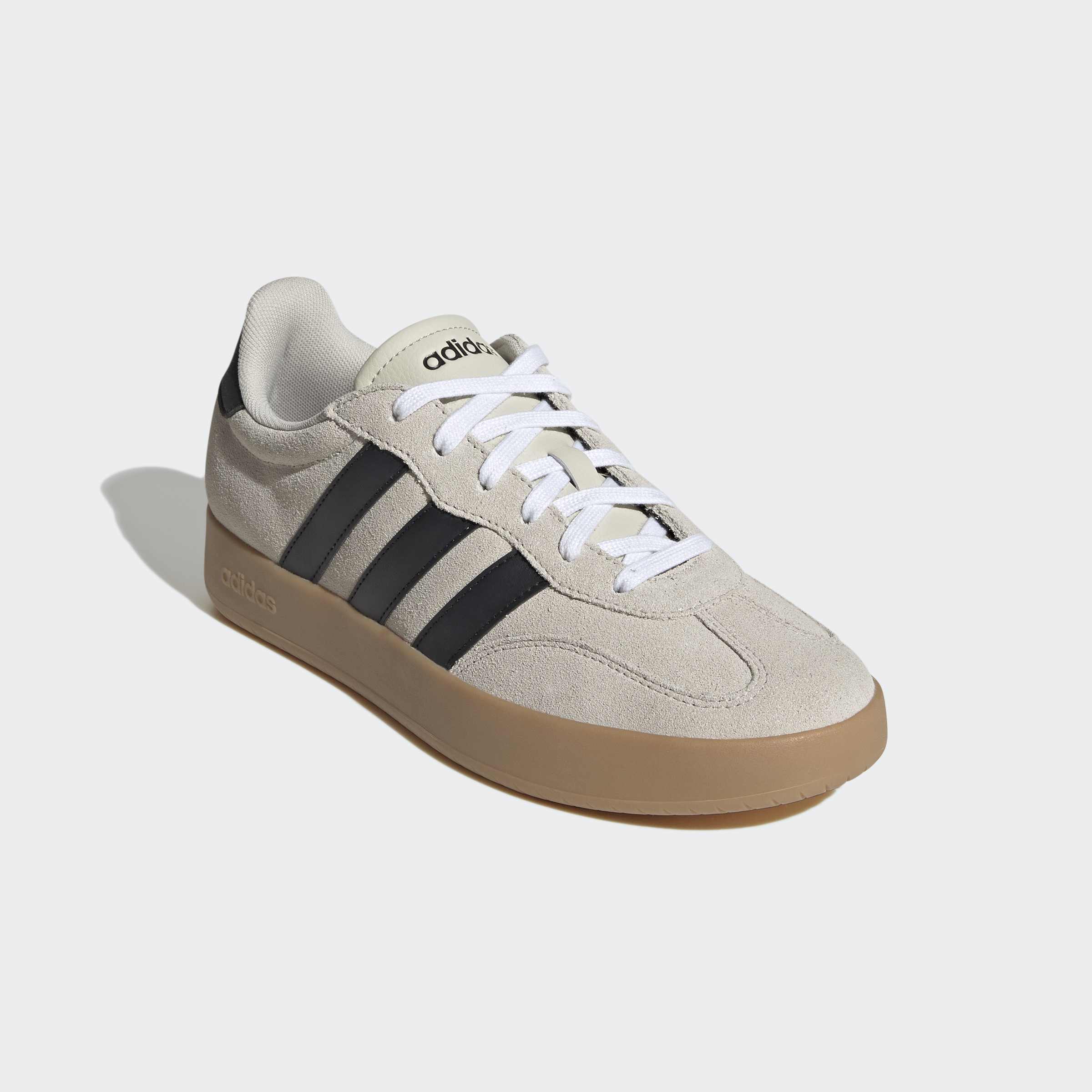 Sneaker ADIDAS SPORTSWEAR "BARREDA", Herren, Gr. 38,5, alumina, core schwarz, gum 3, Leder, Synthetik, Schuhe Sneaker, inspiriert vom Design des adidas handball spezial