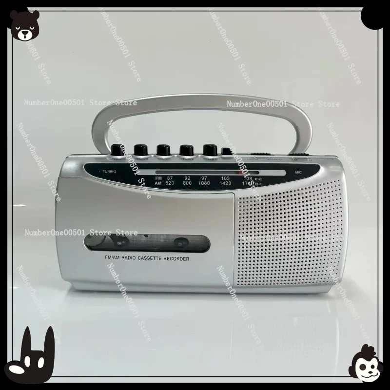 Radio-Tape-Recorder, multifunktional, für den Außenbereich, tragbar, nostalgischer Vintage-Kassetten-Kassettenspieler Image