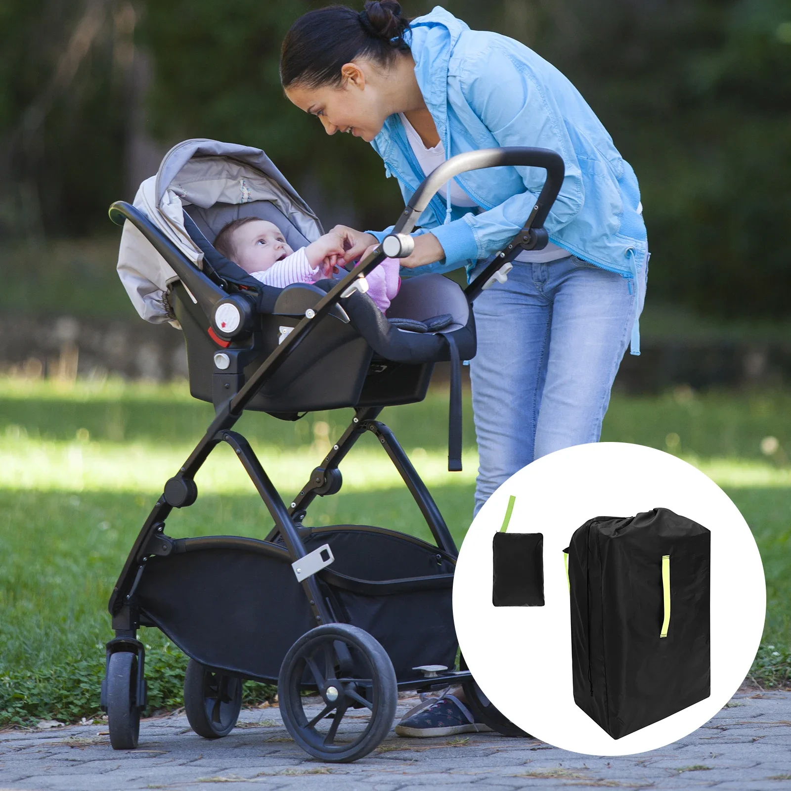 Kinderwagentasche für Flugzeug, wasserdichte Kinderwagen-Reisetasche aus Oxford-Stoff mit verstellbarem Schultergurt, praktische Reisetasche Image