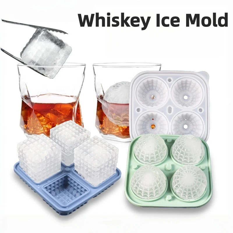 Große sphärische Silikon-Eisform mit Trichter – 3D-Kristall-Eismaschine für Whisky, Bourbon, Brandy, Whiskey-Zubehör Image