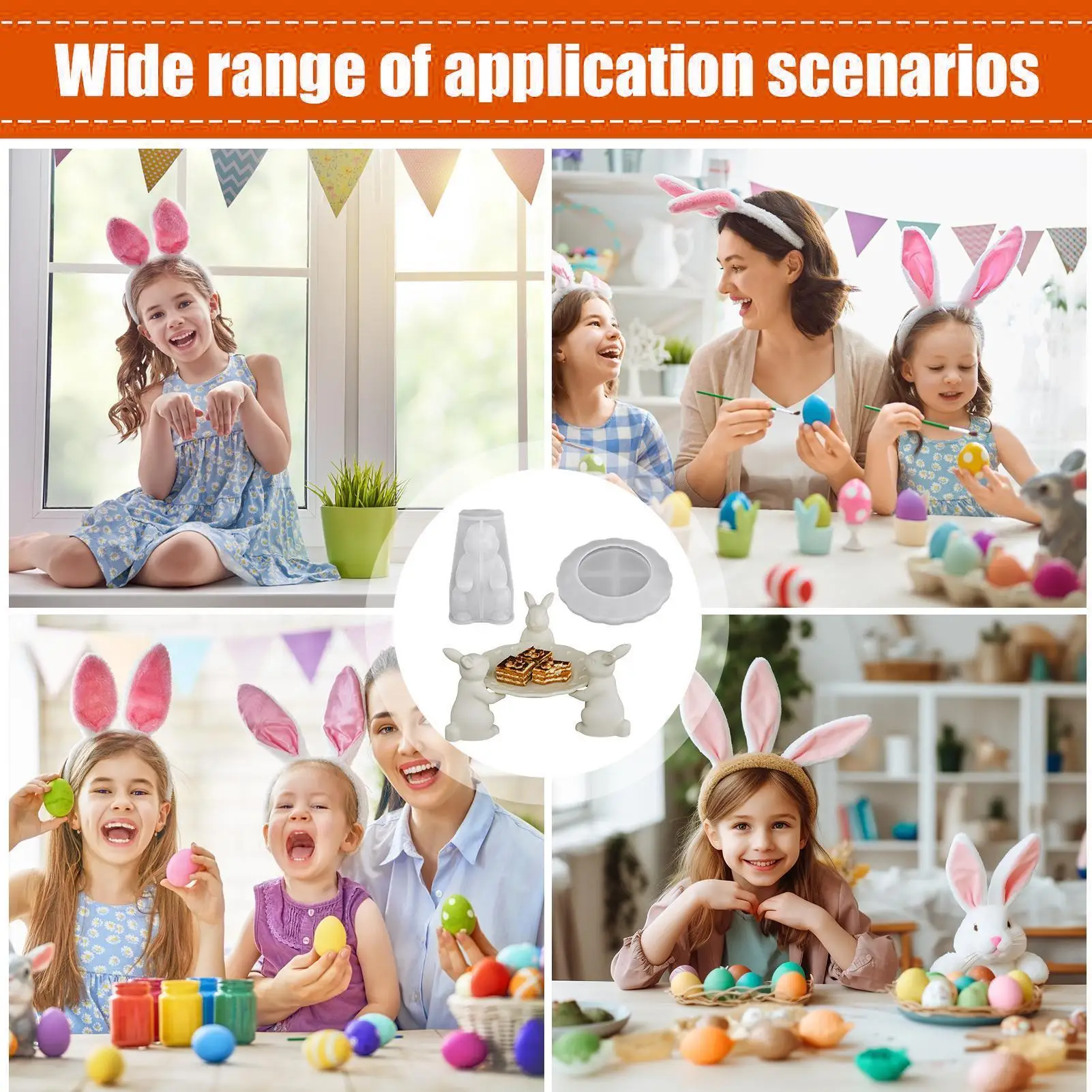 DIY Hasen-Tablett-Formen: Vielseitige Silikonformen für Heimdekoration & Kerzenherstellung – Wellen- und Spiralformen Image