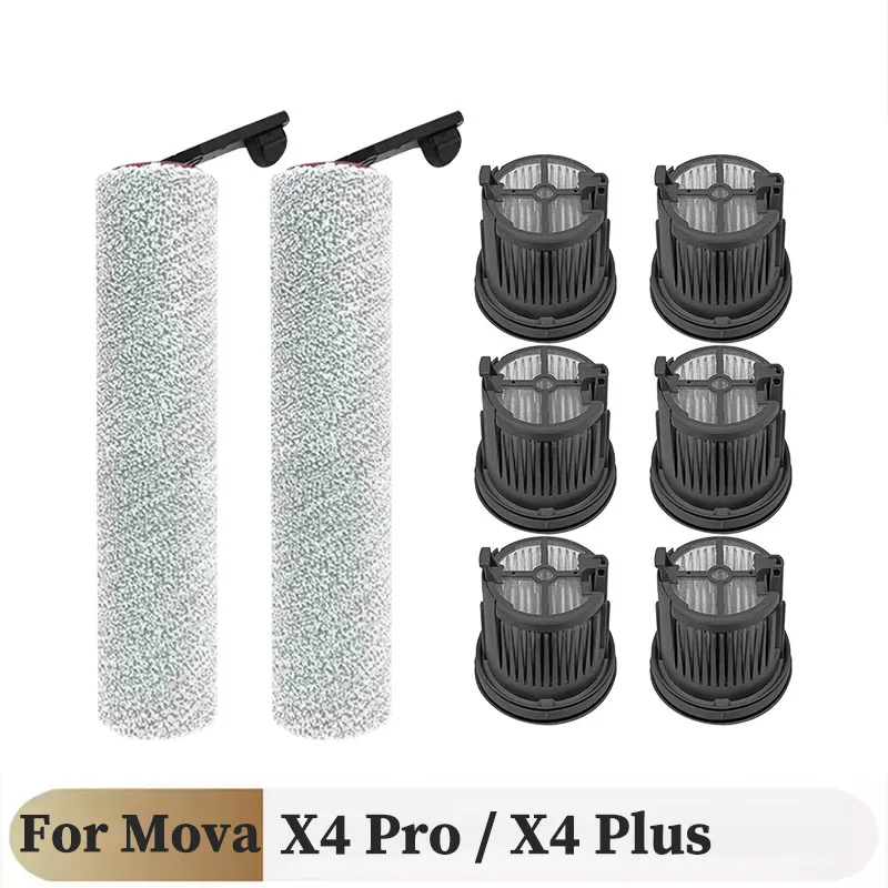 Für Mova X4 pro / x4 plus Nass-Trockensauger Ersatzteile Rollenbürste HEPA-Filter Zubehör Image
