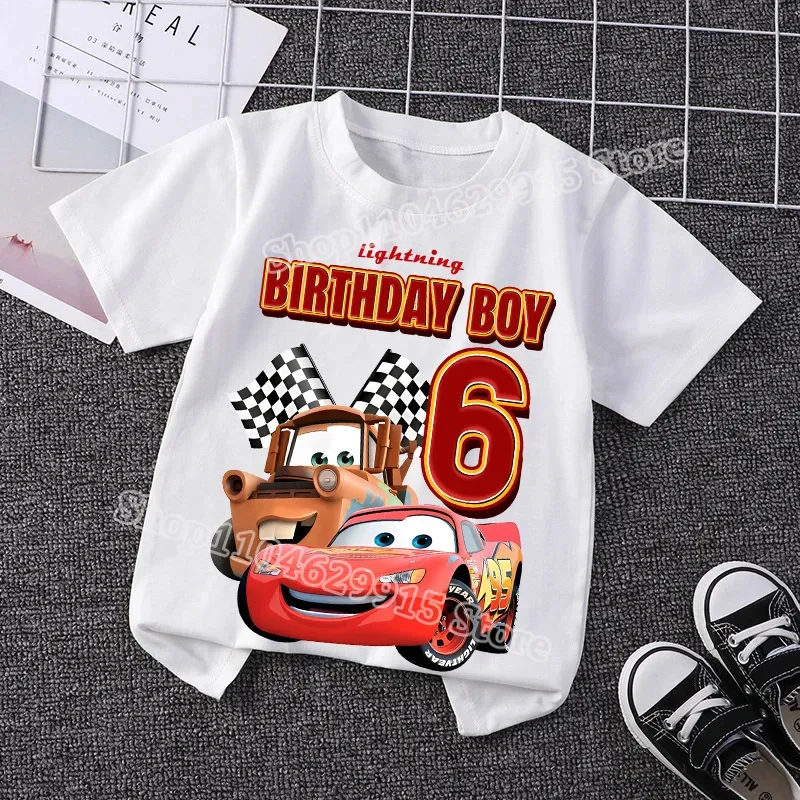 Disney Honey Pot Bestseller Lightning McQueen Digital T-Shirt für Kinder – Kurzarm-Sommer-Top im Cartoon-Stil Image