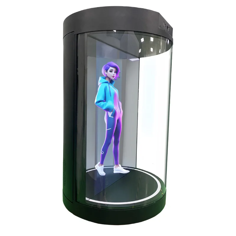 5,5 Zoll 3D AI Digital Holographic Showcase LED Interaktives Indoor-Werbegerät, hergestellt aus Acryl und Aluminiummetall, unterstützt OEM Image