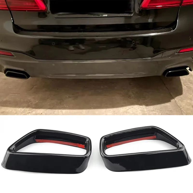 Edelstahl Für BMW 5 6 Serie GT G30 G38 G32 2018 2019 2020 2021 Schwanz Schalldämpfer Auspuffrohr Ausgang Auto Abdeckung Trim Schutz Image