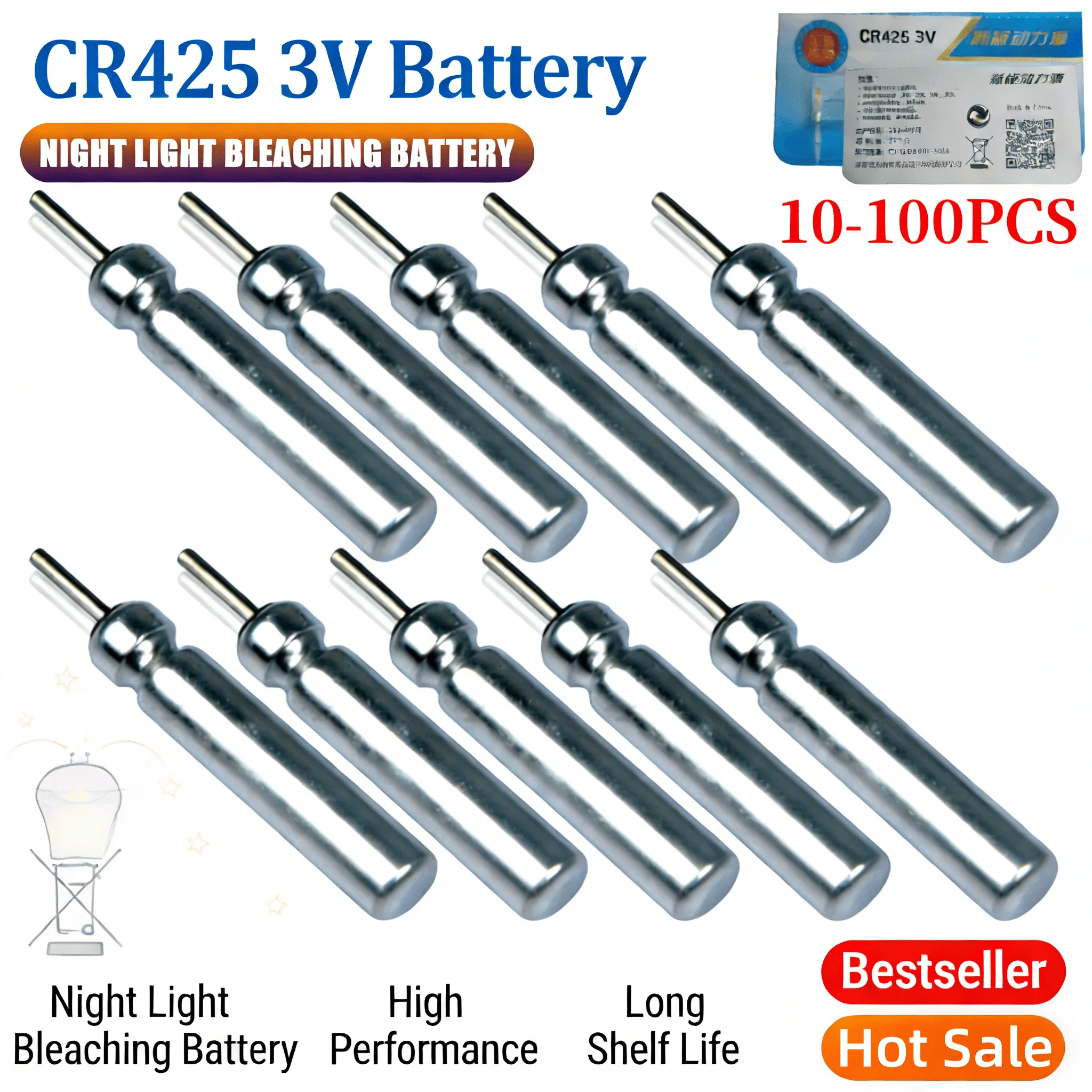 CR425 3,6V Angelposen-Batterie 10-100 Stück, Nachtfischen Leuchtende Posen-Batterie für Elektrische Posen Angelzubehör Image