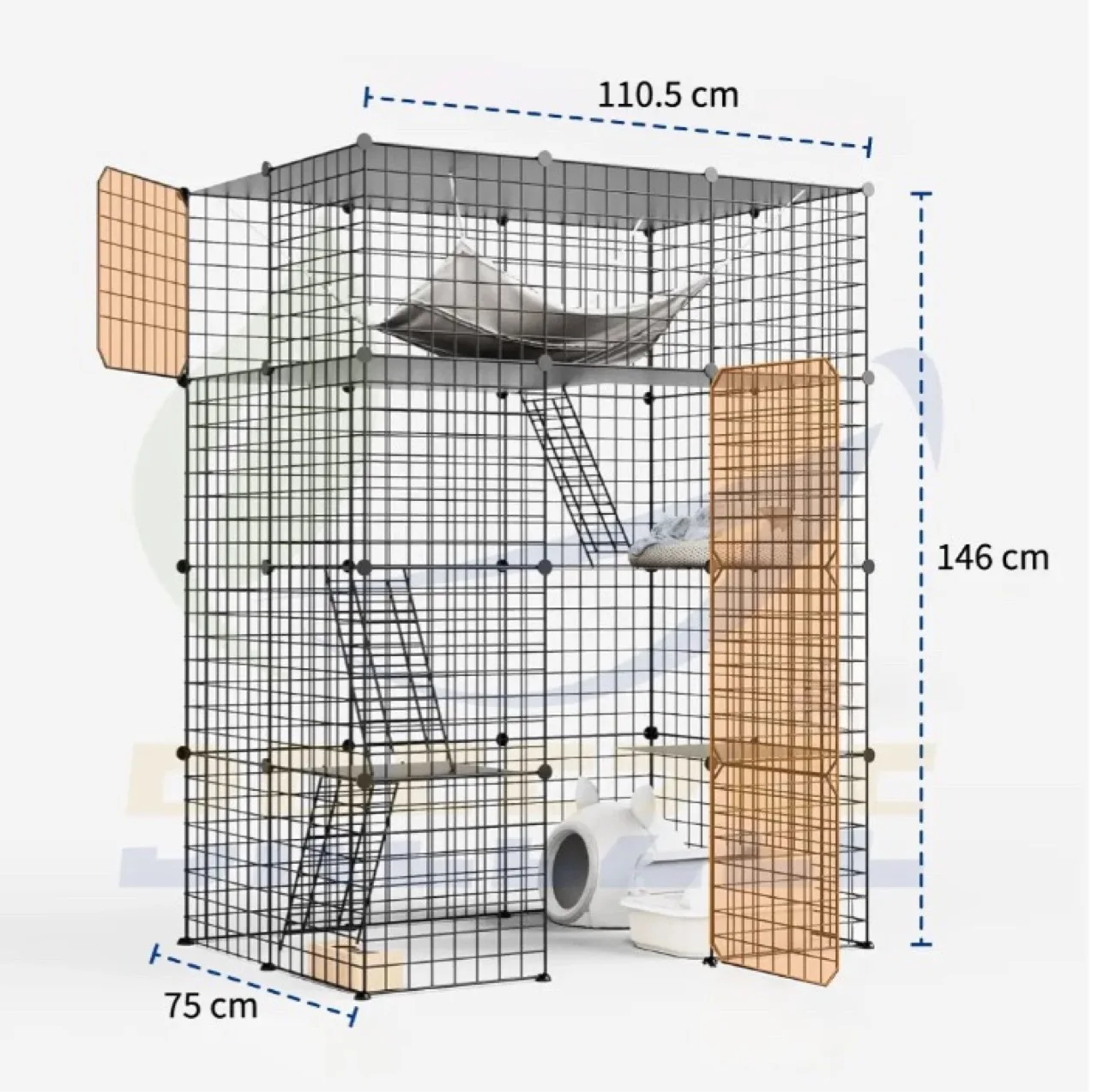Großer, großer, großer, großer Metall-Katzenkäfig für den Außenbereich für Katzen Image