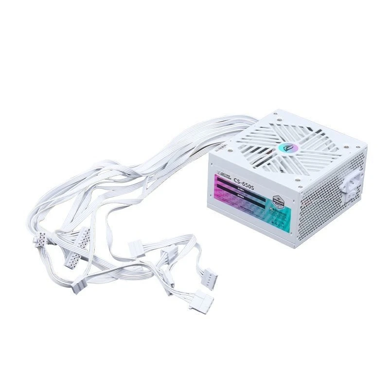 Weißes ATX-Desktop-Computer-Hauptgehäuse-Netzteil mit einer Nennleistung von 400 W, 500 W, 600 W, 700 W, 750 W, PC-Netzteil Image