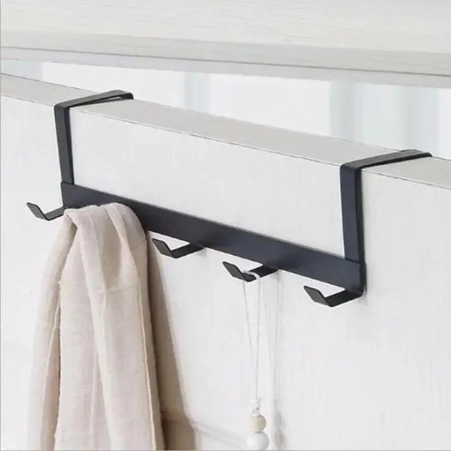 Über-Tür-Hakenleiste mit 5 Haken für Schlafzimmer und Badezimmer, Haushaltsorganizer für Kleidung, Mäntel, Hüte und Handtücher, Aufbewahrungszubehör