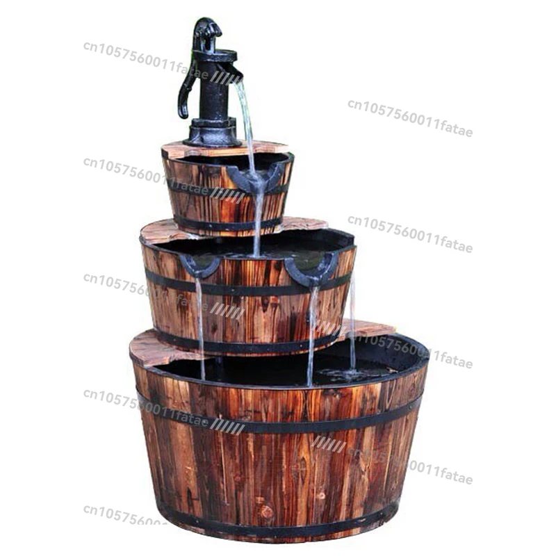 Konservierungsmittel Holz Landschaft Fischteich Brunnen Garten Outdoor Gartenarbeit Balkon Feng Shui Hof Teich Fließendes Wasser Ornament