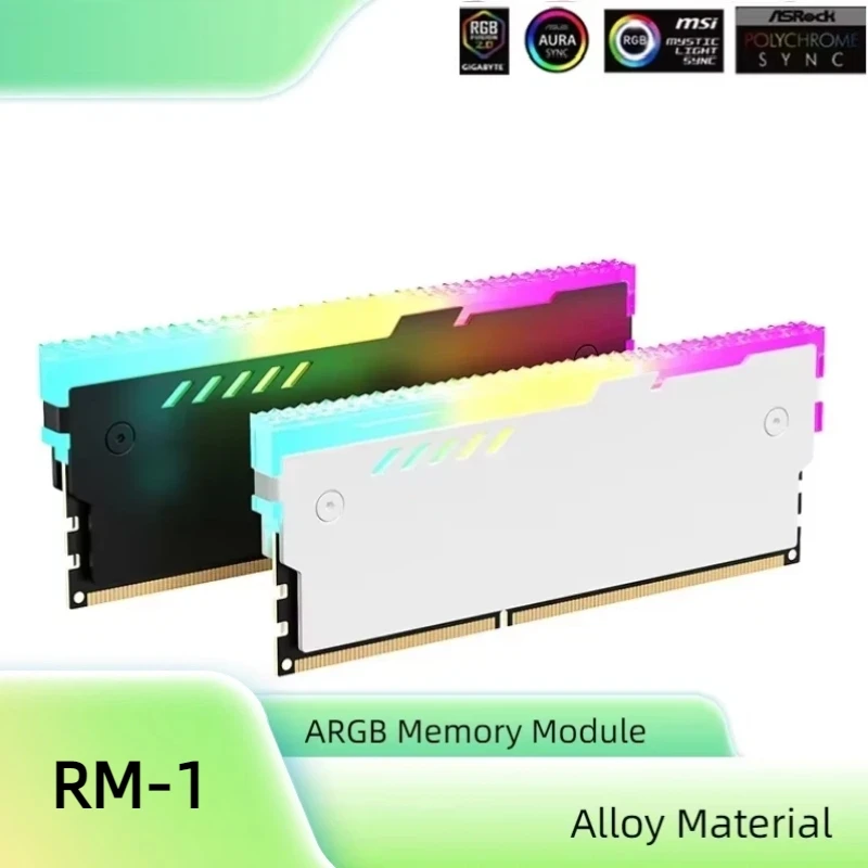 PC-Speicher-Kühlkörper RM-1 RAM-Kühlweste 5V-3PIN ARGB RAM Kühlkörper Aura Sync für Desktop-Computerspeicher DDR2 DDR3 DDR4 DDR5 Image