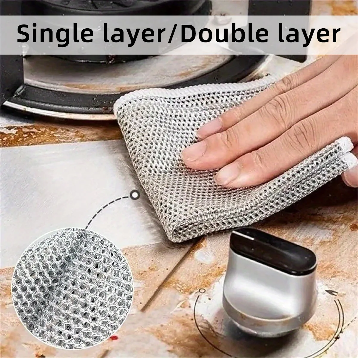 5/10/20/30/50 Stück multifunktionale Faser-Spültücher, die sowohl für trockene als auch für nasse Küchenutensilien zum Reinigen und Bürsten verwendet werden können. Image