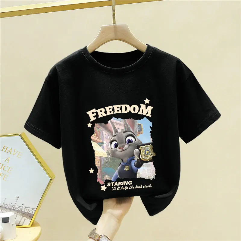 Reine Baumwolle Atmungsaktives Kinder-T-Shirt 2026 Modisches und Cooles T-Shirt Nick Judy Cartoon-Druck Eltern-Kind-Outfit Image