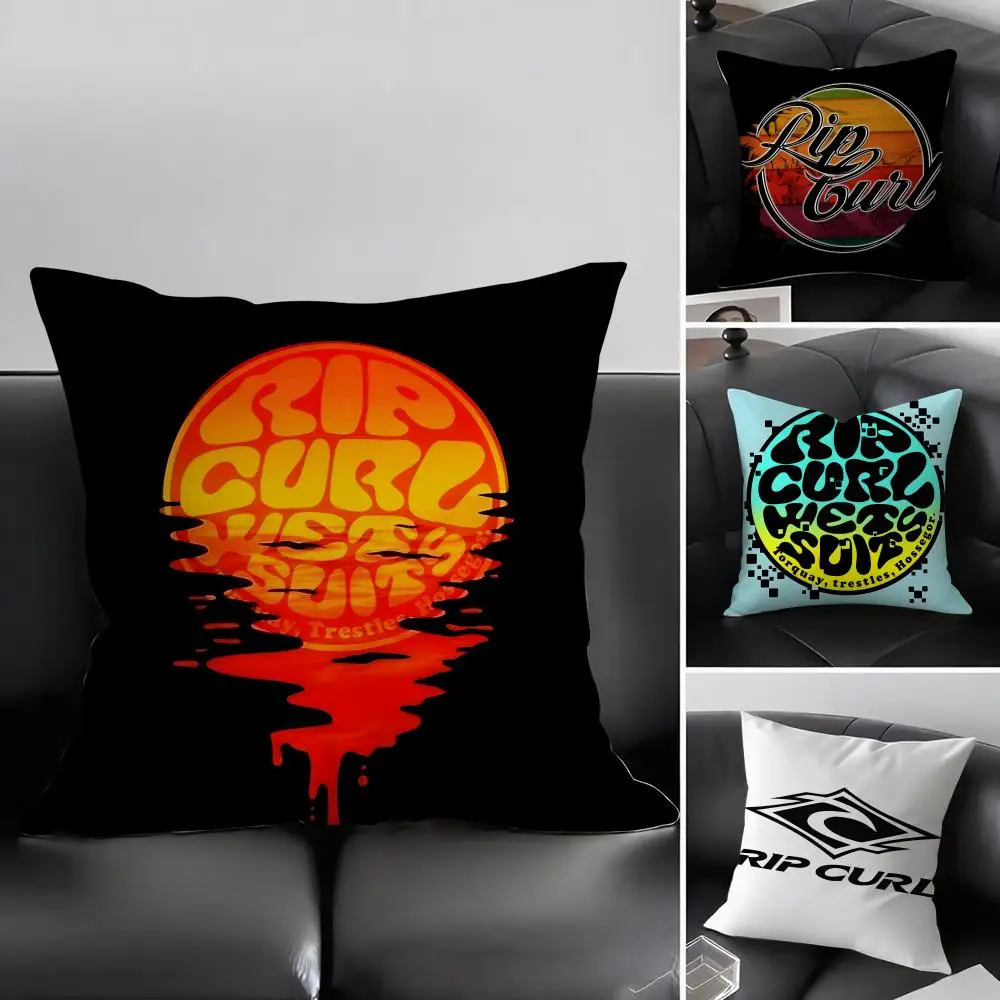 R-Rip CurlL Logo Kissenbezug, ultraweicher, hautfreundlicher Stoff, wolkenähnlicher Komfort und verdeckter Reißverschluss Image