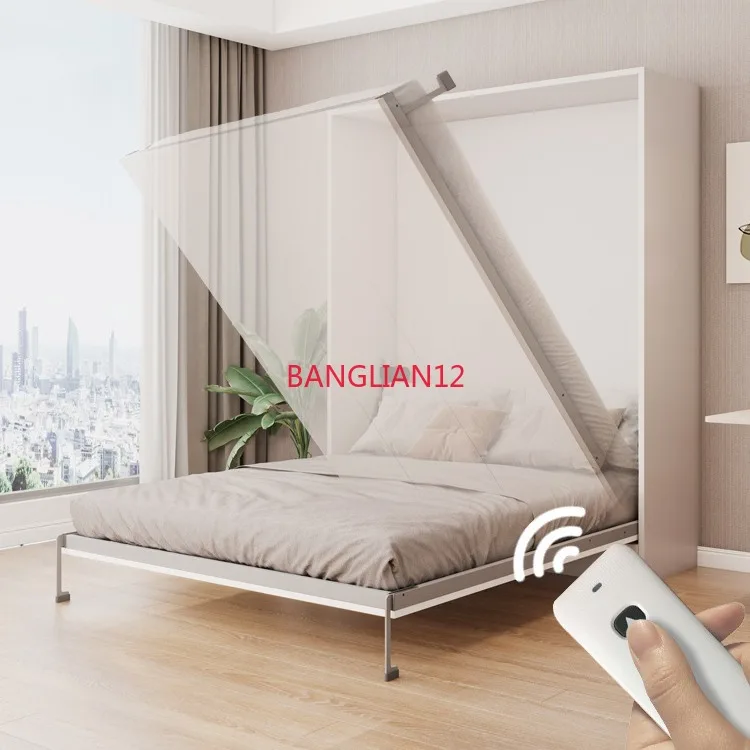 Elektrisch anhebbares, unsichtbares Wandbett, Kleiderschrank mit integriertem, klappbarem, verstecktem Bett Image