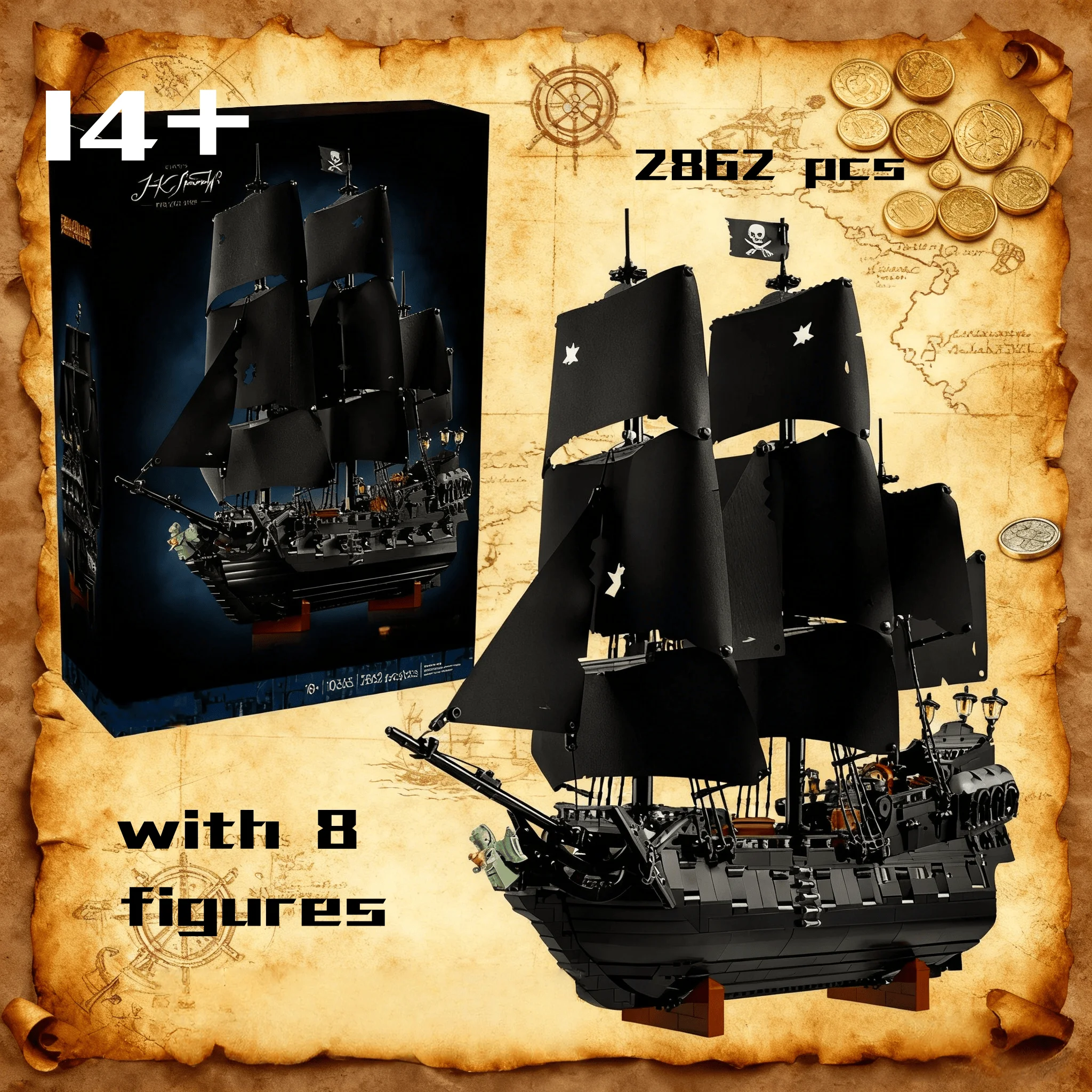 2026 Neues Karibik-Piratenschiff Baukasten 10365 Segelmodell-Set Weihnachtsgeschenk Geburtstagsgeschenk 2862 Teile Image