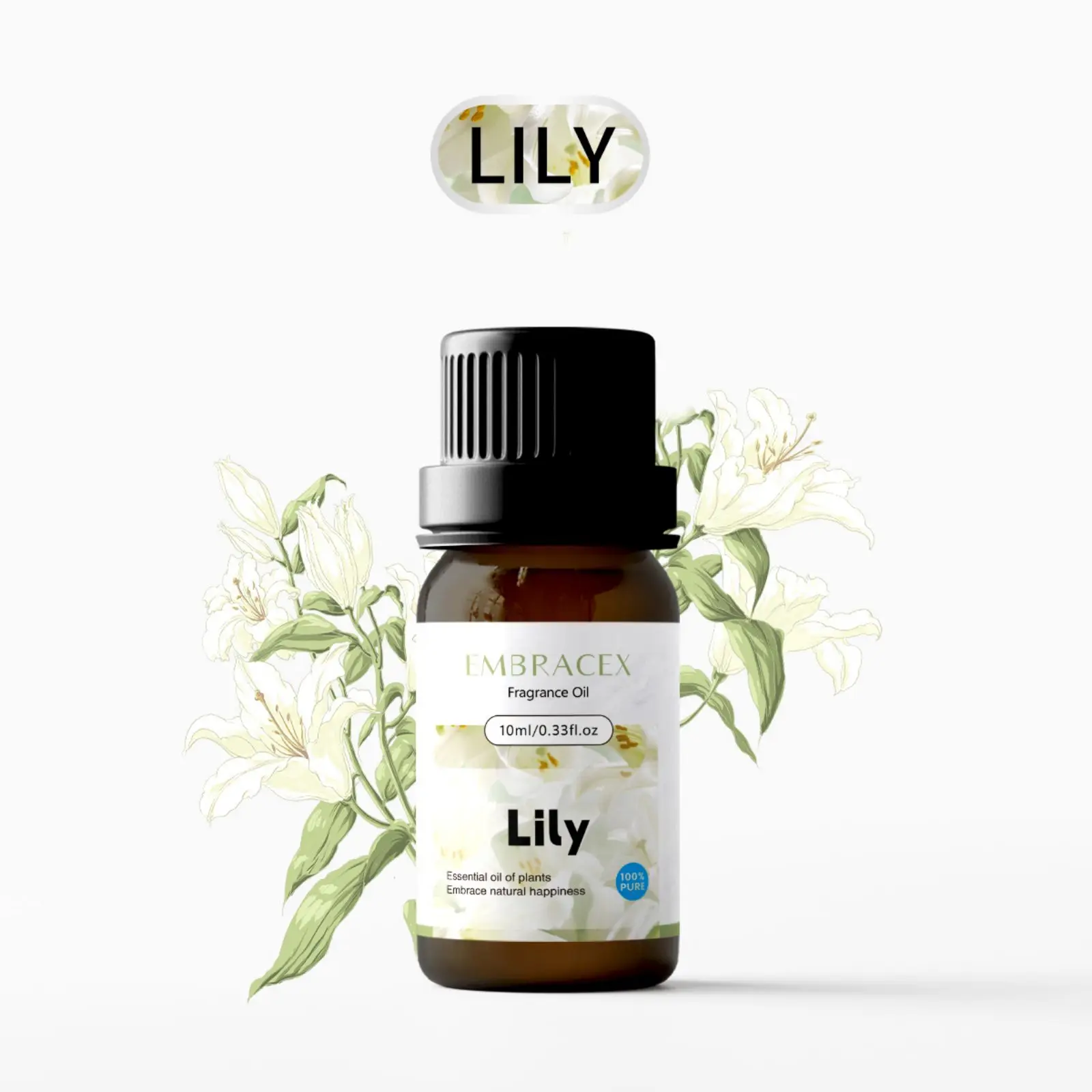 10 ml ätherisches Lilieöl, florales Duftöl, Duft, langlebige ätherische Öle, Geschenke, Aromatherapie-Parfüm, Auto-Geschenk Image