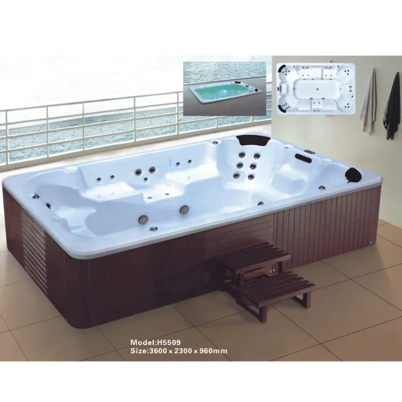 Für 8-Personen-Schwimmbad, Whirlpool, Acryl-Pool, Schwimmen, Whirlpool, Spa, Outdoor-Hydrotherapie-Pool Image